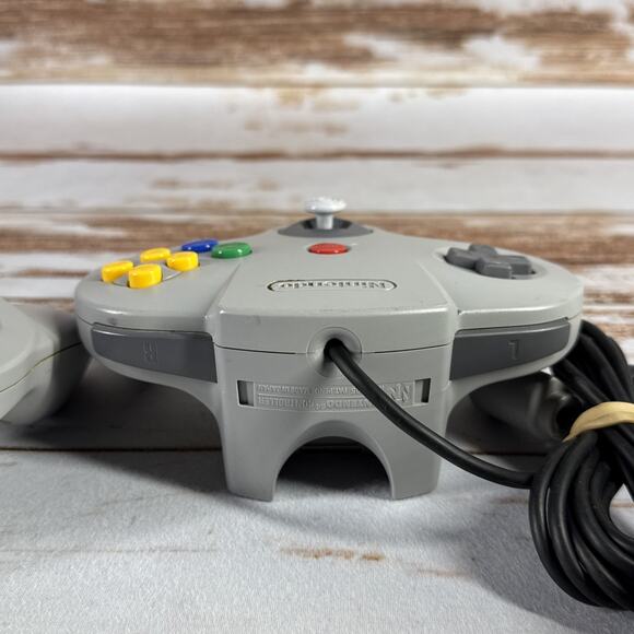Lot Of 2 Nintendo 64 N64 Controllers OEM Authentic Gray Set Nus-005 See Details - Picture 6 of 8